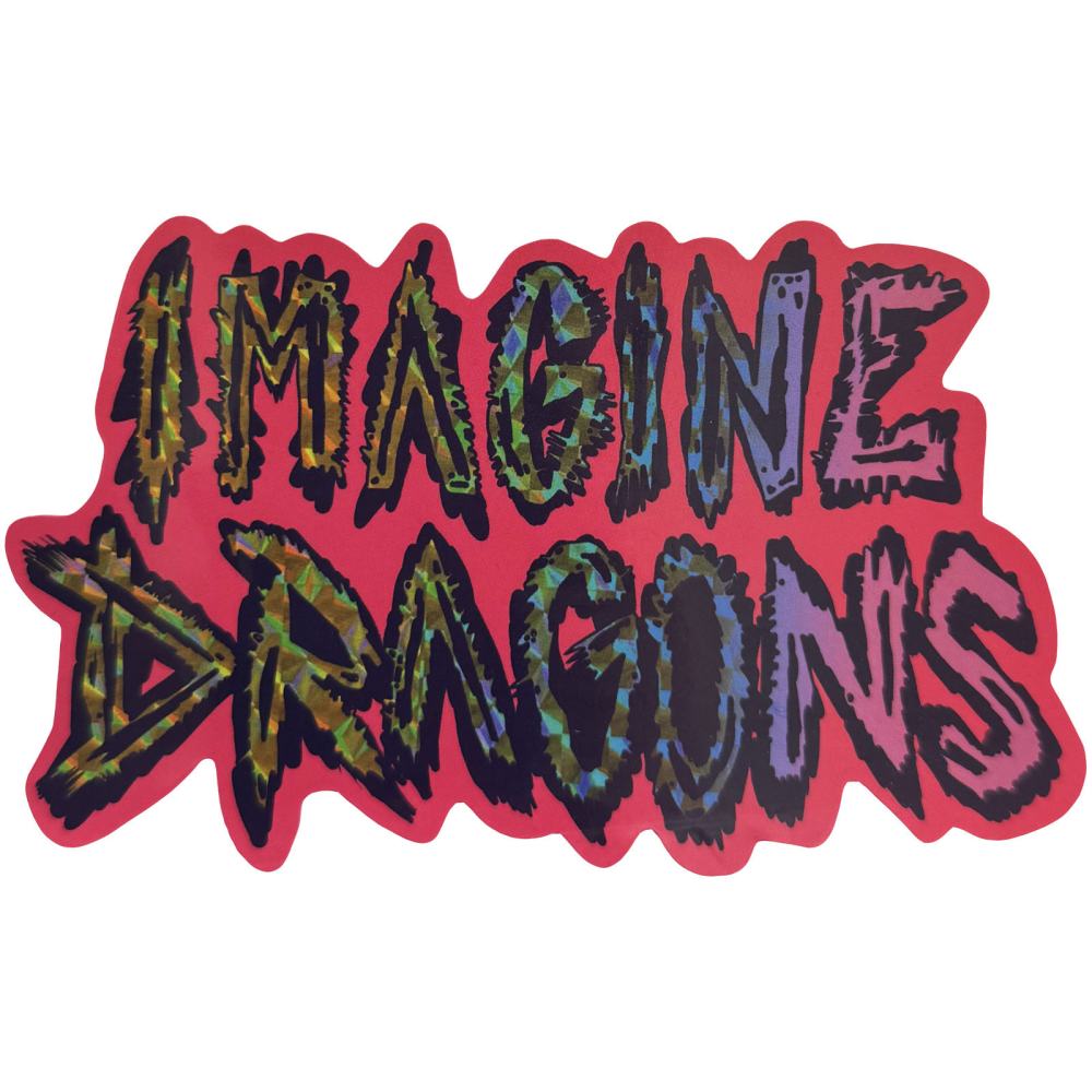 Imagine Dragons - Rainbow Logo Sticker - Roze/Regenboog